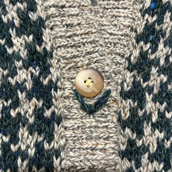 LL Bean Womens VTG Hand Knit Wool Alpaca Cardigan Sz L Cottagecore Granny Chunky - Picture 4 of 9